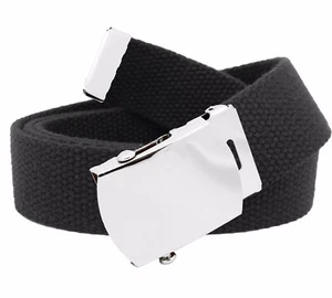 Build A Belt Kid's Classic Silver Slider 1.25" Buckle with Adjustable Web Belt - Picture 1 of 24
