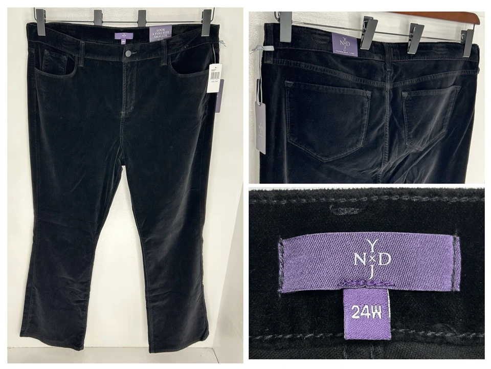 NYDJ NWT Velvet Modern Boot Pants Size 24W Black Slimming Fit Office 40x33 - Image 1 of 4