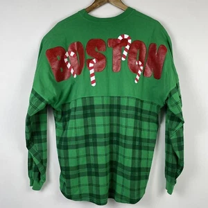 Spirit Jersey Boston Massachusetts Shirt Mens Medium Candy Cane Tartan Plaid - Picture 1 of 11