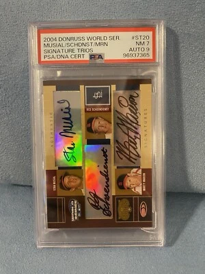 2004 Donruss Sig Series Sig Trios Musial/Schoendienst/Marion PSA 7 card #02/10 - Image 1 of 4