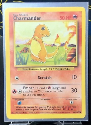 Charmander - Pokémon TCG - Base Set - 46/102 - COMMON ~ LP - Image 1 of 3