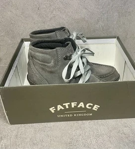 Fat Face Boots Suede Size 6.5 Ladies Wedge Hiking Ankle Boot Grey Euro 40 - Picture 1 of 18