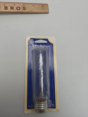 GE 25w Tubular Light Bulb 25T10  Picture Appliance Aquarium  Medium Base NEW!! - Image 1 of 4