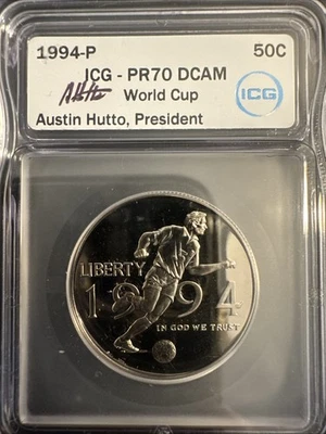 1994-P ICG PR70 DCAM World Cup 50C Coin - Image 1 of 4