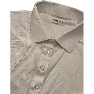 Defect NWOT Collars & Co Women’s Dress Collar Polo Shirt White Size Large - Image 1 of 4