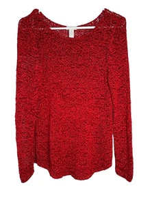 Chico's Knitted Sweater Quiet Luxury Sheer Knit Holiday sz 1 M Top Blouse (13 - Picture 1 of 7