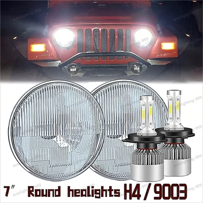 Faro redondo de 7" Hi-Lo para Jeep Wrangler JK LJ TJ para Chevy C10 C20 Foto 1 de 4