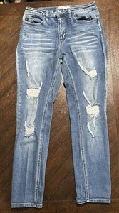 Kancan Women’s Jeans 28 Blue For Maurices Skinny Distressed Casual Stretch Jeans - Picture 1 of 8