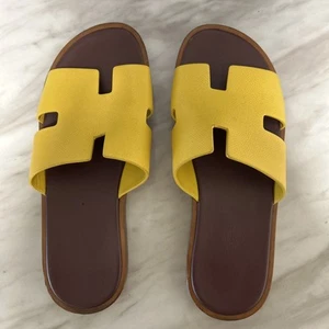 Hermes Izmir Two-Tone Slippers Sandals 💯Authentic - Picture 1 of 10