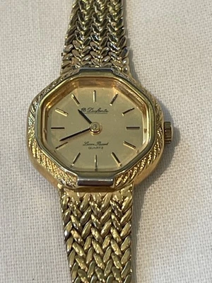 Vintage Dufonte Lucien Piccard Quartz Watch Gold-tone Mesh Band New Battery - Image 1 of 4