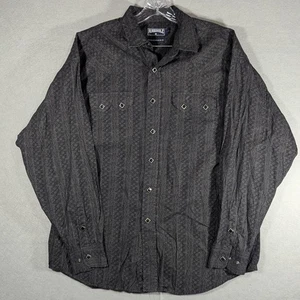 Panhandle Slim Hemd Herren Large schwarz Western Druckknopfleiste geometrisch Baumwolle Rodeo - Bild 1 von 12