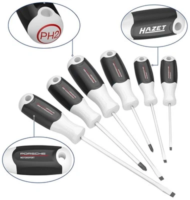 HAZET Schraubendreher-Set Porsche Motorsport 6tlg Racing Tool Line PH1 PH2 SL - Bild 1 von 4