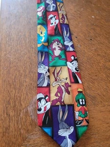 Vintage Looney Tunes Mania Tie 1993 - Picture 1 of 5