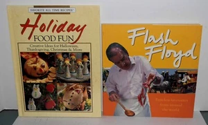 2 Great illustrated Cookbooks Flash Floyd & Holiday Food Fun FREE SHIPPING - Picture 1 of 2