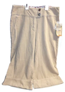 Ruff Hewn Ladies Tan Corduroy Capri Cropped Pants Size 6 NEW Clothes - Picture 1 of 6