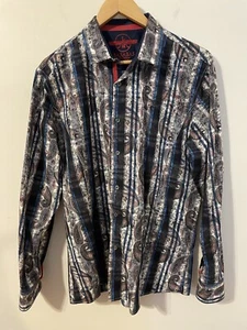 Barabas Business Casual Shirt Mens Sz XXL* Paisley L/S Contrast Cuffs Multicolor - Picture 1 of 16