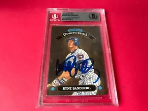 Ryne Sandberg Cubs 1993 Donruss Diamond Kings DK Karte signiert Auto Beckett BAS - Bild 1 von 2
