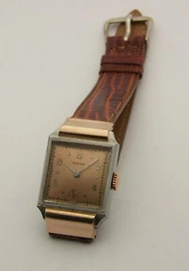 Scarce 1930's Rectangular Art Deco Rose Gold & Stainless Steel Mans Rolex 3893 - Picture 1 of 12