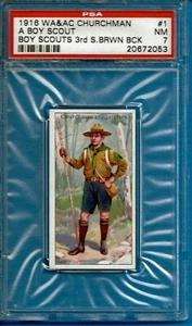 1916 WA & AC Churchman "Boy Scouts" Marrón #1 A Boy Scout Psa 7 (Pop 1 más alto) - Imagen 1 de 2