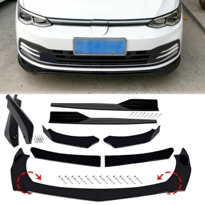 For Volkswagen Tiguan Front Bumper Lip Splitter Lower Spoiler Body Kit Glossy Foto 1 de 4