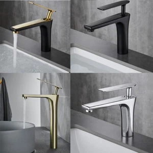 Grifo mezclador de una manija montado en la cubierta para fregadero de cascada para recipiente de baño - Imagen 1 de 42