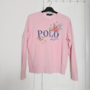 Ralph Lauren Pink Embroidery Sweatshirt Size M - Picture 1 of 4