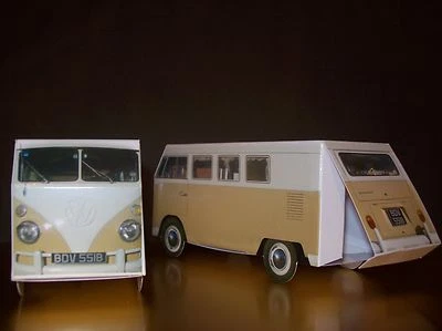 100 x Beige VW Splitscreen Camper Van Wedding Favour / VW Party Box / Sweet Box - Image 1 of 3
