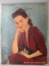 ORIGINAL 8/2/1942 New York Sunday News Kolorowa okładka Olivii De Havilland