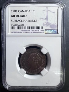 1901 CANADA LARGE CENT NGC AU DETAILS - Picture 1 of 4