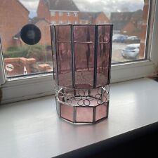 cylinder pink glass lampshade with wire flower insert