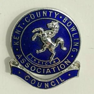 vintage kent County Bowling Association Badge High Quality 2 piece M.W Miller  - Picture 1 of 3