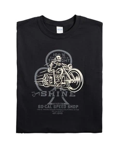 Men's So-Cal Speed Shop Jimmy Shine Motorcycle Bike Black T-Shirt 1504TC - Picture 1 of 2