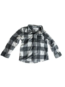 White & Black Buffalos Check Jumping Beans 4T Super Soft Fleece Shirt - Picture 1 of 3