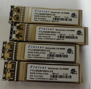 4x Finisar FTLF8528P2BNV-E5 / EMC 019-078-042 8Gb 850nm SW FC SFP+ Transceivers - Picture 1 of 1