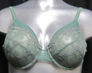 Gilligan & O'Malley LUXE 132007 Green Lace 34D  Underwire Unpadded Bra