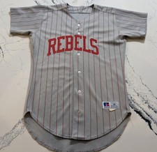 Vintage 90's Russell Athletic Rebels Stitched Baseball Jersey 38/M Ole Miss UNLV