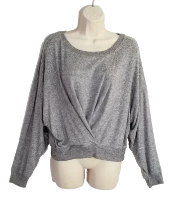 Joie Mujeres Grande Yerrick Gris Tejido Sudadera Suéter Top Brezo Drapeado Retorcido Foto 1 de 4