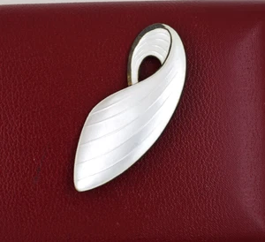 Prendedor Volmer Bahner Dinamarca Plata Esterlina con Esmalte Blanco DE COLECCIÓN - Imagen 1 de 4