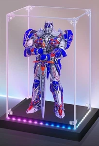 Action Figure Display Case 21" Gundam Acrylic RGB LED Light Gunpla Toy Clear Box - Picture 1 of 11