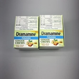 24-ctDramamine Ginger Chews Nausea Relief Soft Chews Lemon-Honey-Ginger 6 (1/25) - Picture 1 of 4