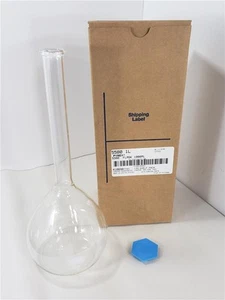 PYREX 5580-1L 1000ML ±.30ml TC 20°C Volumetric Flask With Snap Cap/Lid NEW Glass - Picture 1 of 8