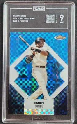 2006 FINEST BLUE XFRACTOR #100 BARRY BONDS #/150 TAG 9 SF GIANTS 🔥🔥🔥 - Image 1 of 2