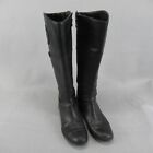 ETIENNE AIGNER Boots Women's 8.5 Black Riding Knee High Leather Zip Up All