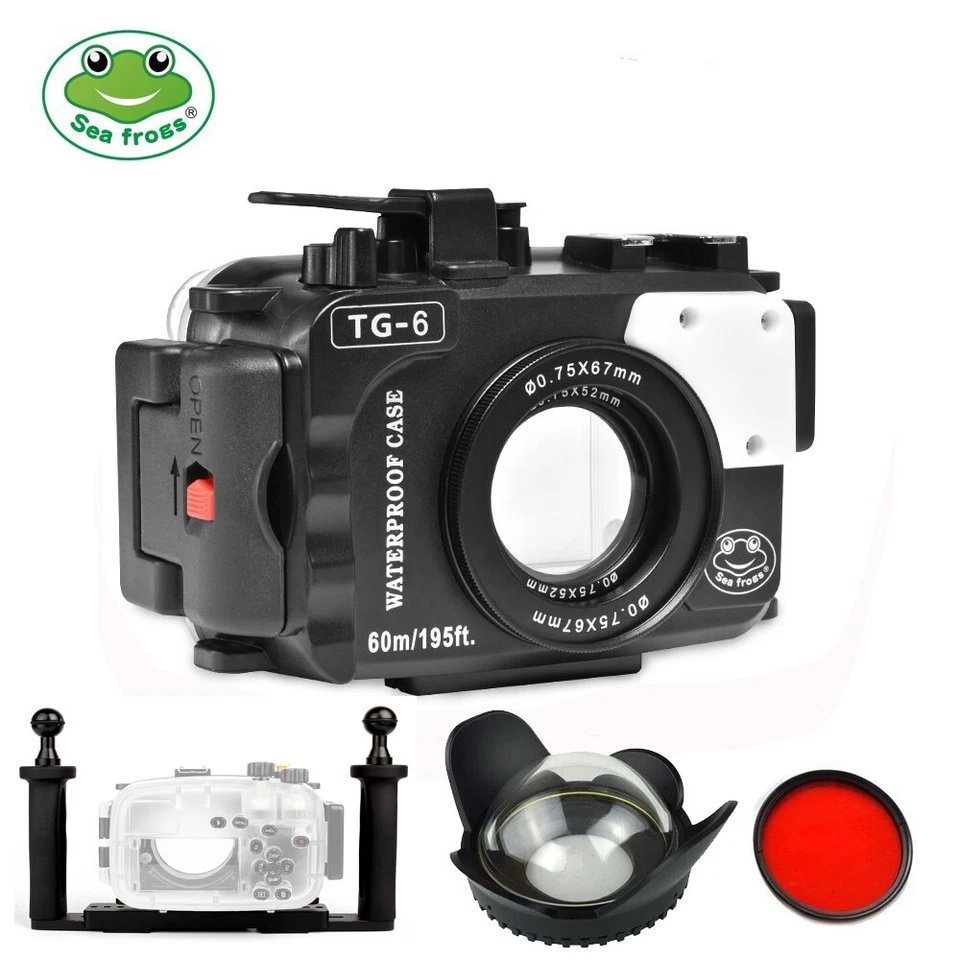 Seafrogs 60m/195ft Waterproof Underwater Camera Housing Case for Olympus TG6 - image 1 of 4