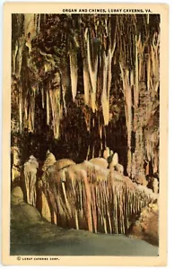 Postal de colección Luray Caverns Virginia órgano y campanas lino publicada 1954 - Imagen 1 de 2