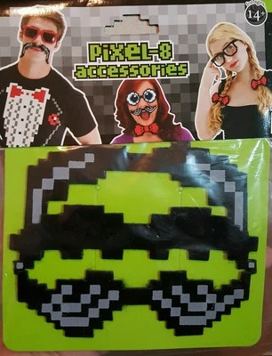 Elope Pixel-8 MOUSTACHE SET (3) Video Game Costume Mario Luigi Cowboy Nerd Geek - Image 1 of 2