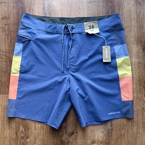 Patagonia Hydropeak Sz 36 Board Shorts 19" Current Blue Swim Trunks Surf - Picture 1 of 5