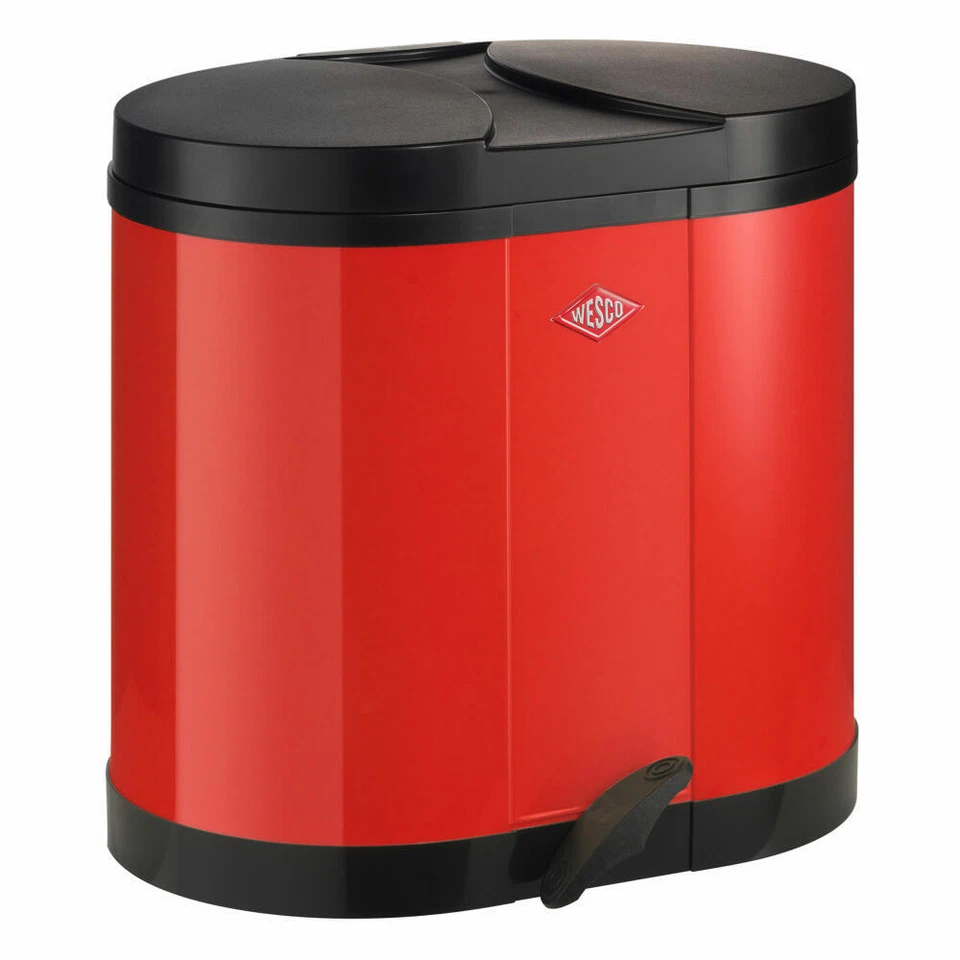 Wesco Doppel-Abfallsammler Öko-Sammler Tretmülleimer Mülleimer 170 Rot 2 x 15 L - Bild 1 von 1