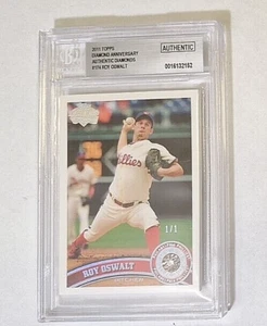 2011 Topps Diamond Anniversary Authentic #174 Roy Oswalt #1/1 Embedded Diamond - Picture 1 of 8