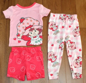 STRAWBERRY SHORTCAKE PAJAMAS Girls 4 4T Pink PJs Retro Classic - Picture 1 of 6